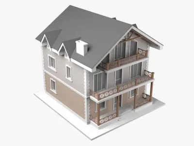 Cottage Low-poly 3D model