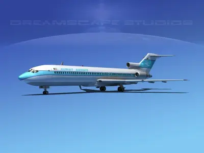 Boeing 727-200 Kuwait Airways 3D model