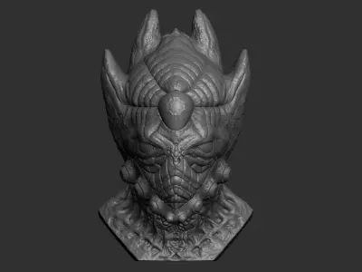 Alien bust of dragon 3D print model