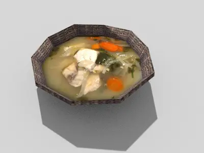 low poly fish soup Low-poly 3D model