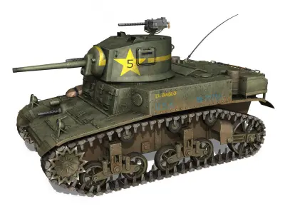 M3 Light Tank Stuart - El Diablo 3D model