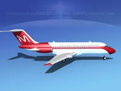 Douglas DC-9-15 Midwestern Air 3D model