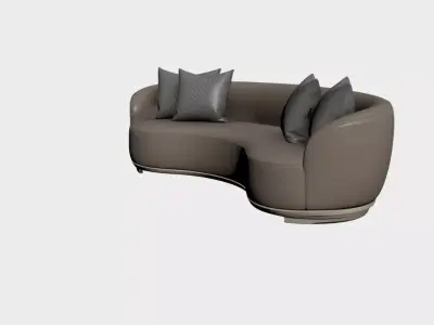 Curved Sofa Model  Modern Luxury Upholstered Sofa for Interior Free 3D model