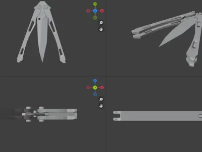 butterfly knife Low-poly 3D model