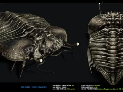 Trilobite 06 - CYBELE PANDER Low-poly 3D model