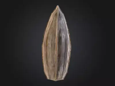 Wooden Boat Low-poly 3D model 8