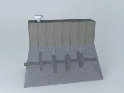 Lev wooden box with pipe in it Free 3D model