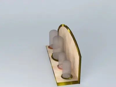 Clock and Figure Display Glass Dome Free 3D model