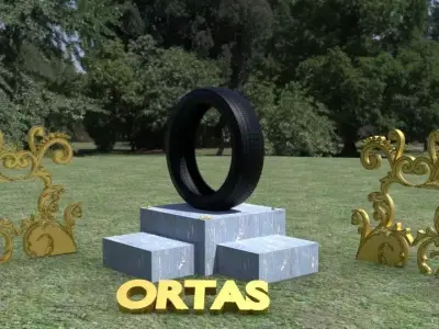 ORTAS TIRE NO 9 GAME READY Low-poly 3D model