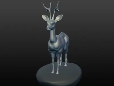 deer sculpted 3D model