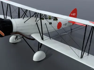 B4Y ha-327 - Rigged Low-poly 3D model
