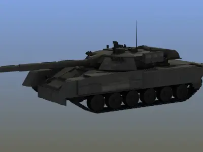 T80 Tank Low-poly 3D model