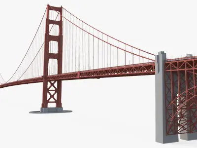 Golden Gate Bridge 3D model 8