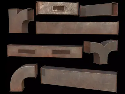 Ventilation Modular PBR 02 Low-poly 3D model