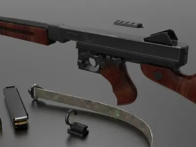 Fps weapon m1A1 ww2 Fps - Tps Low-poly 3D model