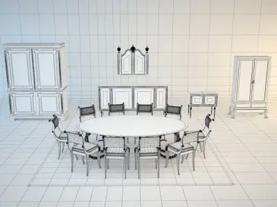 Antique Furniture Collection 3D model