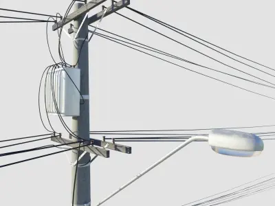 Power Pole Street Free 3D model