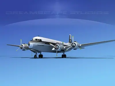 Douglas DC-7B Japan Air Lines 3D model