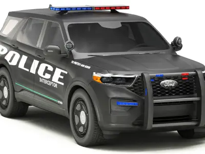 Police Cars Pack Low-poly 3D model