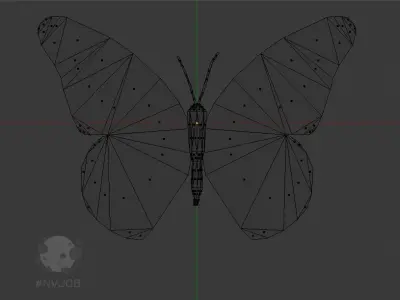 Butterfly Game Ready monarch Free low-poly 3D model