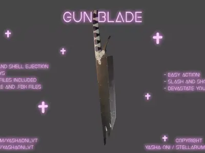 Gunblades Low-poly 3D model