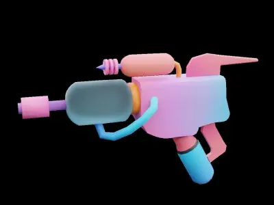 Cartoon Gun Model Low-poly 3D model