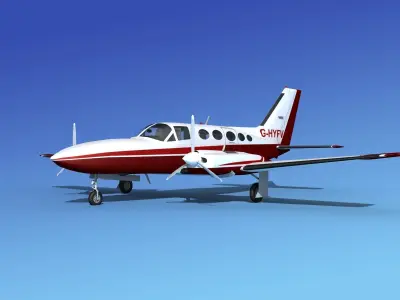 Cessna 414A Chancellor V04 3D model