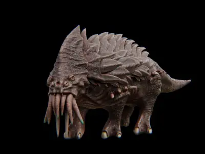 Behemoth Alien Creature Low-poly 3D model