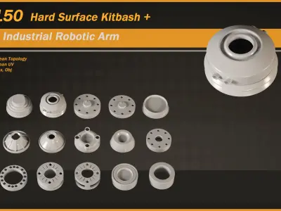 150 Hard Surface Kitbash- 1 Industrial Robotic Arm 3D model