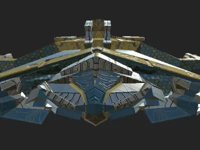 Spaceship ev2 editable model Low-poly 3D model