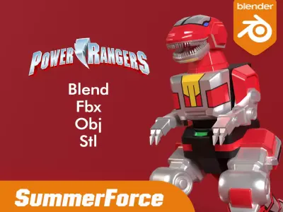 Tyrannosaurus Dinozord - Power Ranger 3D model