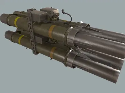 Missile Launcher BGM-71D TOW-2 X4 Low-poly 3D model