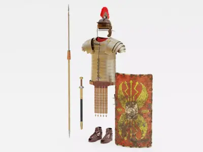 Roman Armor Set - Aged Legionary Equipment 3D model