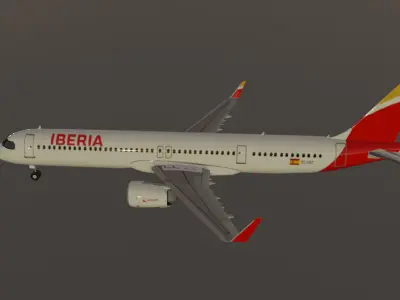 Iberia airbus a321neo XLR low poly 3D model  Low-poly 3D model