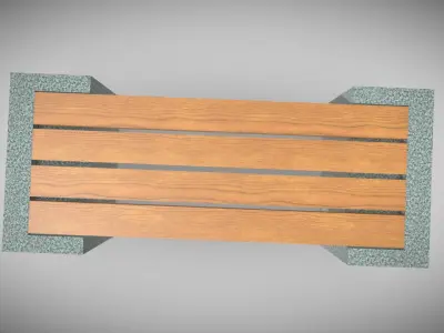 Marble Bench  Low-poly 3D model