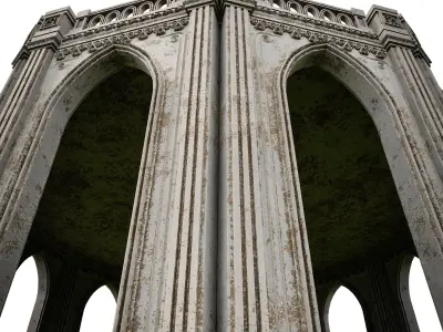 GOTHIC CASTLE BUILDING 14 Low-poly 3D model