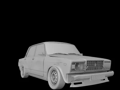 Lada 2107 - Battle-Scarred Free 3D model