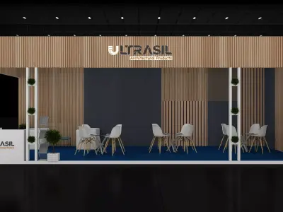 14mtr x 5mtr expo stall 2side open Exhibition Stand Free low-poly 3D model