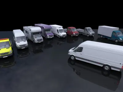 Sprinter 9 models 3D Model Collection