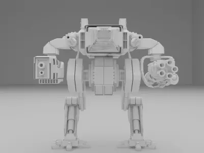 Mesh military robot 3D model