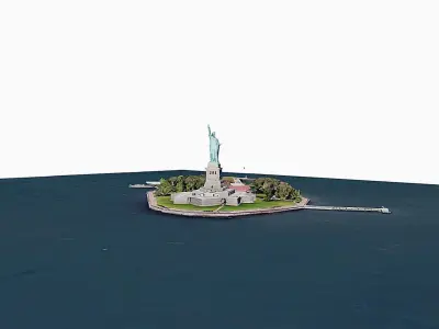 Liberty Island - Statue of Liberty Low-poly 3D model