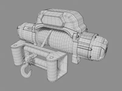 Electric 12v winch 3D model