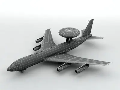 E-3 Sentry AWACS Aircraft Low-poly 3D model