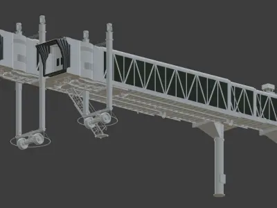 Airport passenger boarding Jetway 3D model
