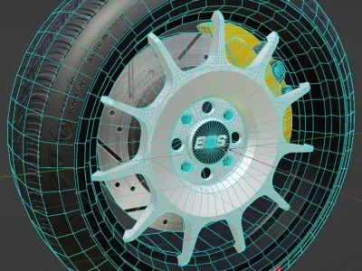 BBS RS11 Wheel Low-poly 3D model