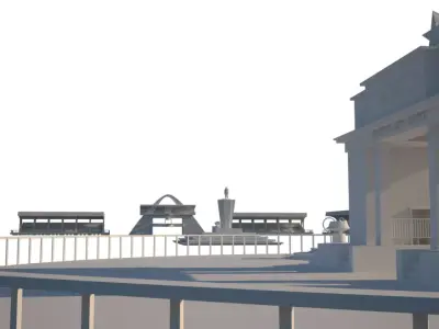 GHANA INDEPENDENCE SQUARE COMPLETE Low-poly 3D model