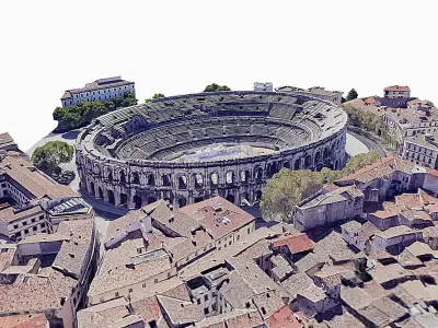 The Arena of Nimes Low-poly 3D model