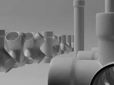 PVC pipes 3D model