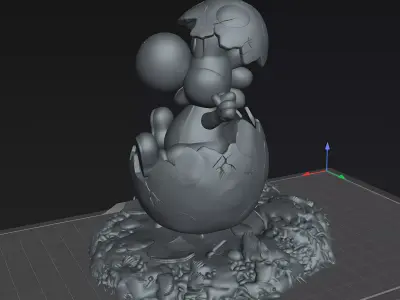 Cute Dinosaur Hatchling Egg Statue 90mm Printable STL 3D print model