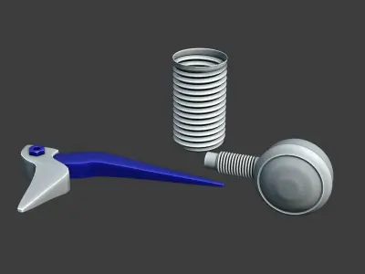 Handle brake - Rubber fork - Indicator Lights 3D model